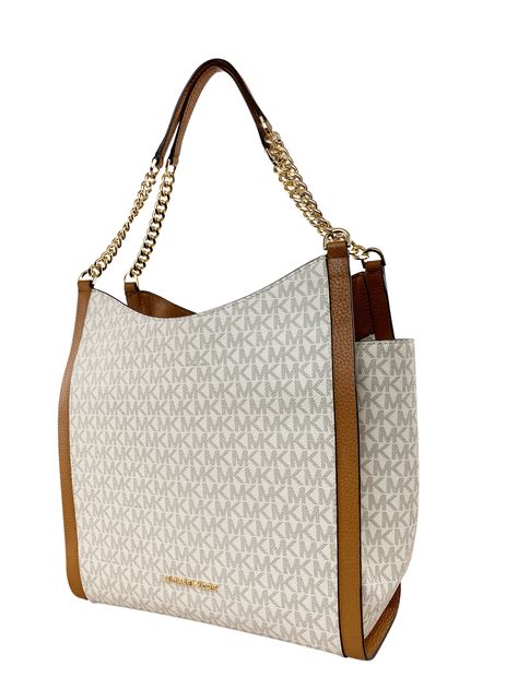 michael michael kors signature chain shoulder tote vanilla upc|Michael Kors Newbury MK Signature Vanilla Chain Shoulder Tote .